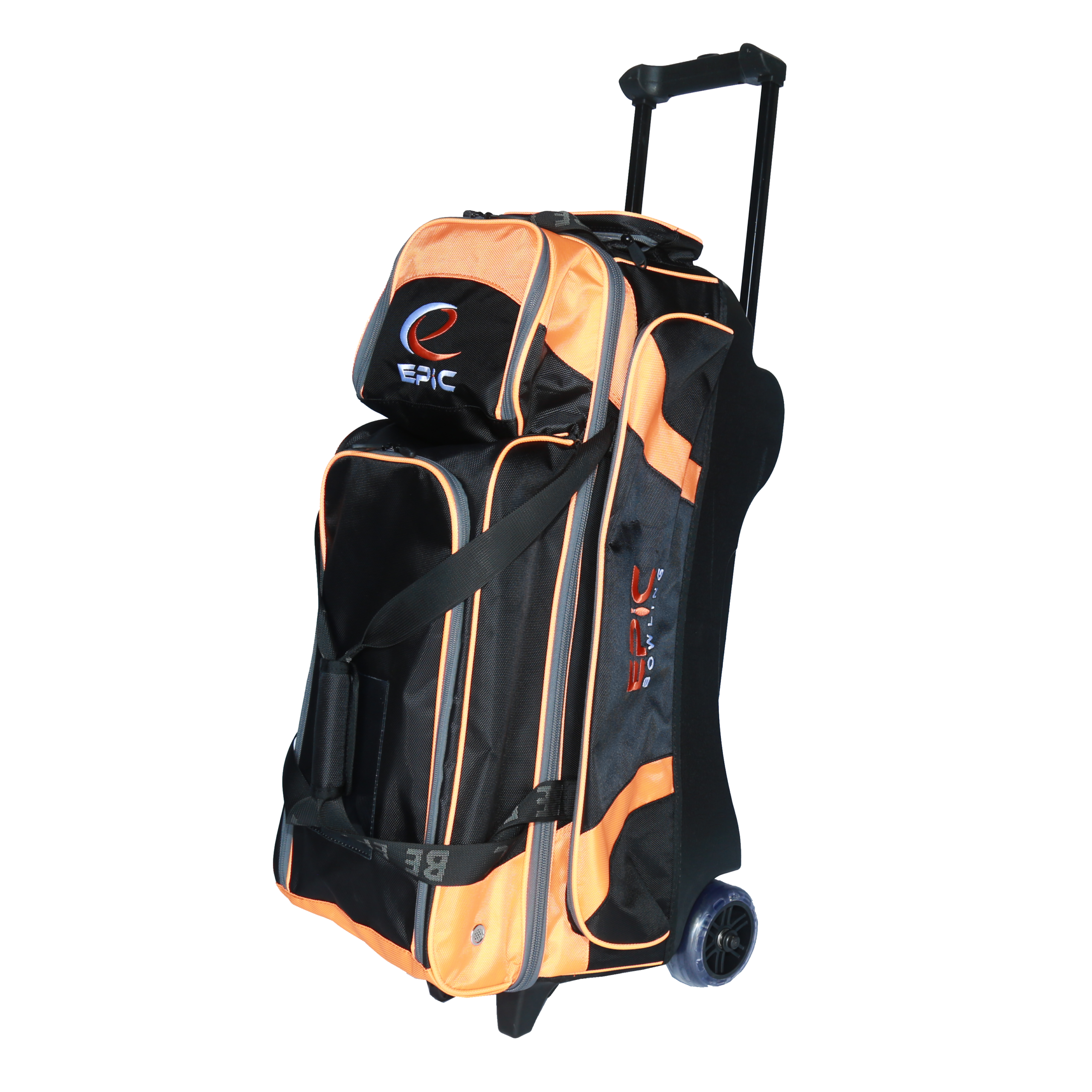 Epic 3 Ball Triple Force Premium Black Orange Bowling Bag