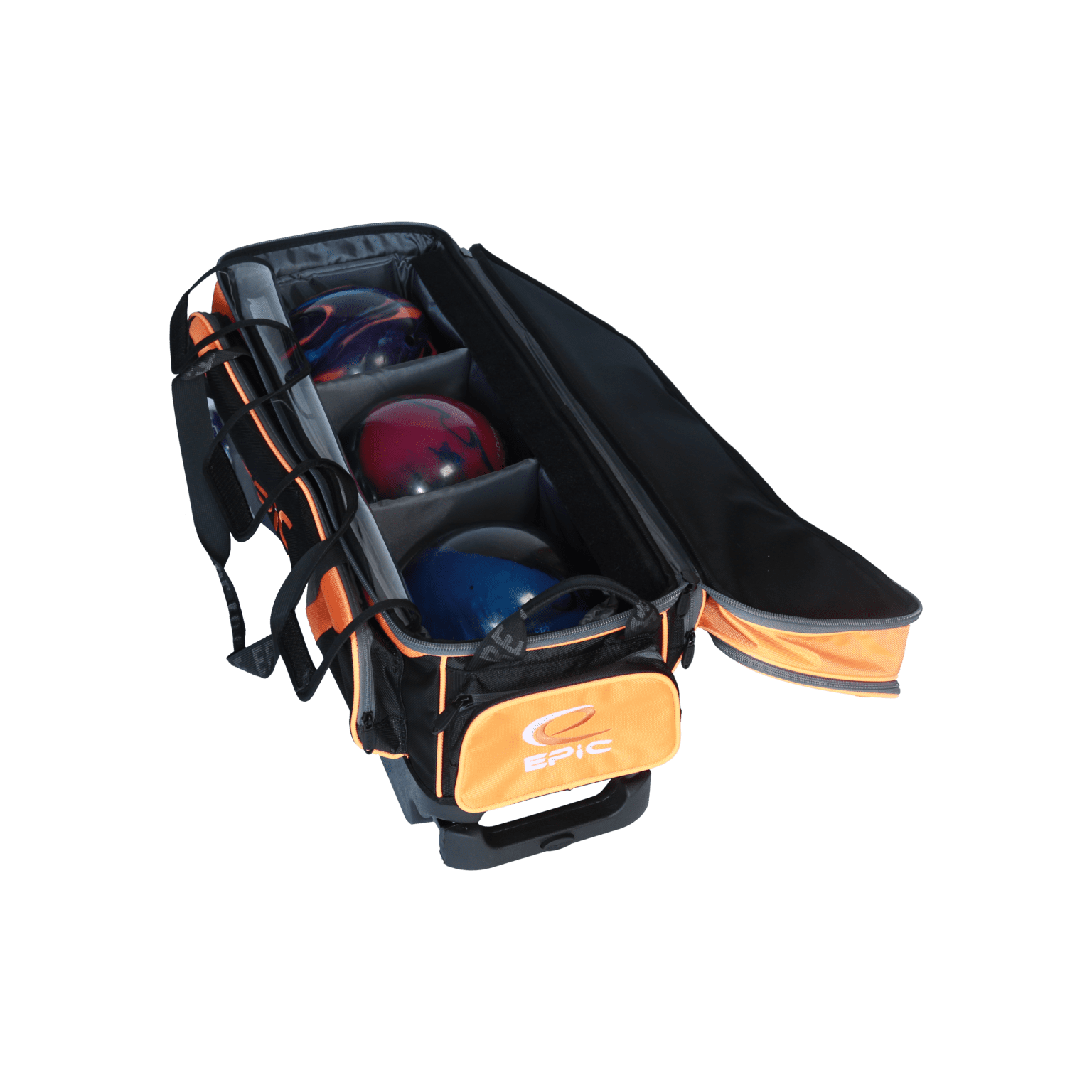 Epic 3 Ball Triple Force Premium Black Orange Bowling Bag Epic
