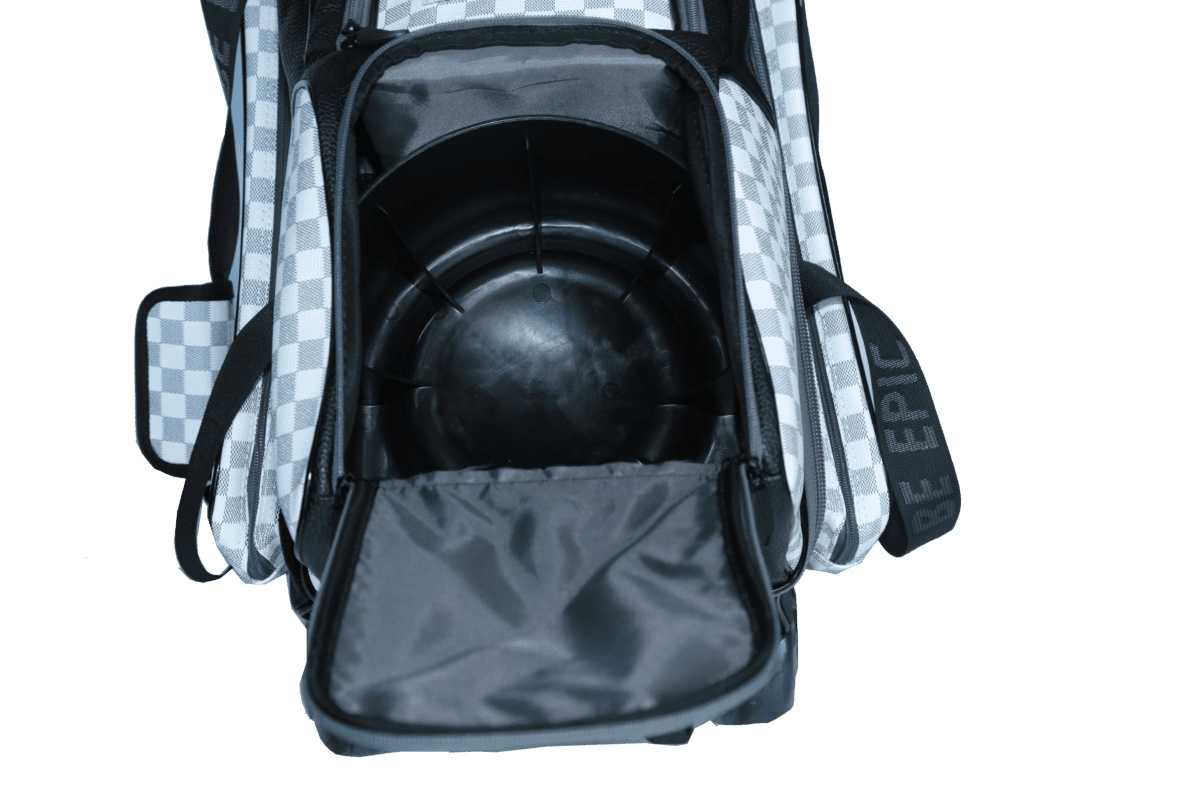 Epic 4 Ball Inline Superior Deluxe White Black Plaid Bowling Bag Epic