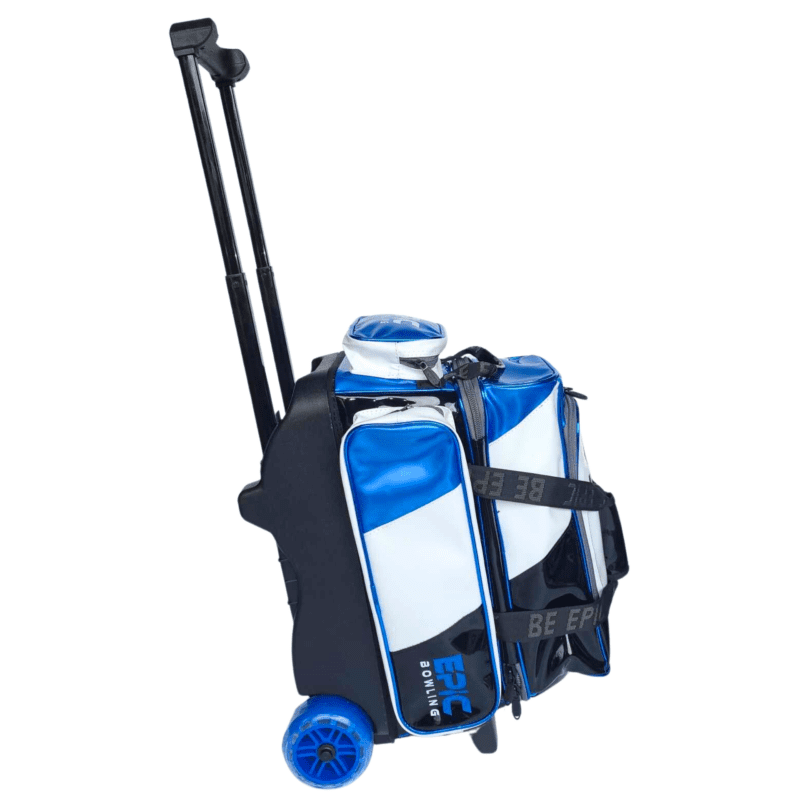 Sac De Bowling EMAX Aloha Double Roller – 2 Balles + Chaussures (taille 51) – Poignée Télescopique 92 Cm, Nylon 600D
