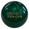 Epic Emerald Be Epic bowling ball in green pearl with gold Epic Bowling logo