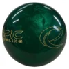 Epic Emerald Be Epic bowling ball angled to show the Epic Bowling and e logos