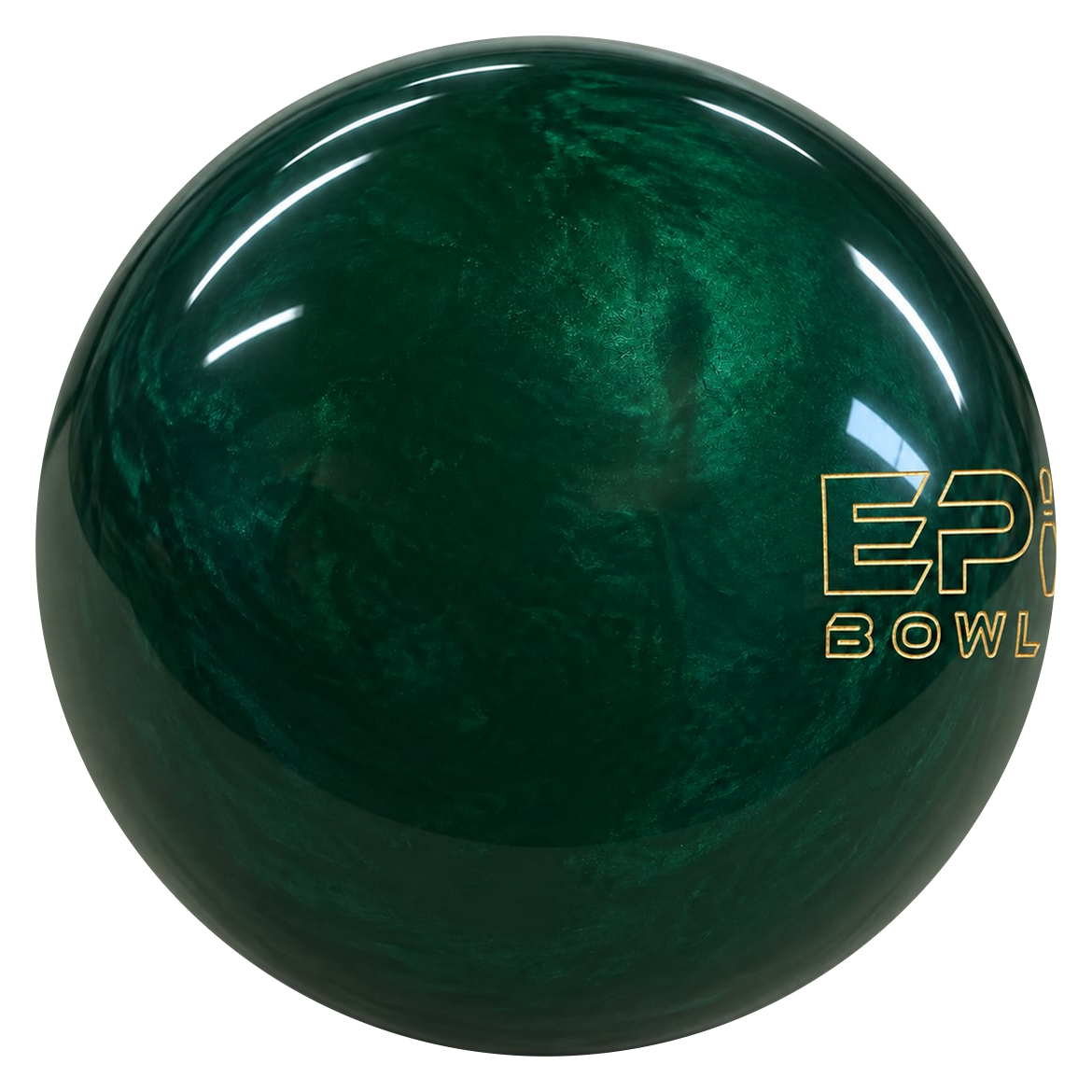 Epic Emerald Be Epic bowling ball with the Epic Bowling logo at the right edge