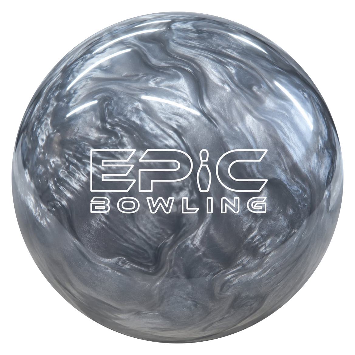 Epic Pin Ball Be Epic bowling ball in silver pearl with white Epic Bowling logo